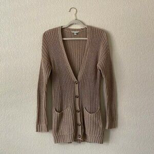 American Eagle Vneck Cardigan Longline Button Up Sweater
